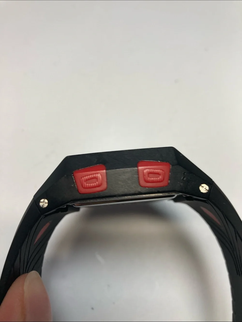 Nixon The Lodown, Black and Red Digital Surf Watch, new battery
